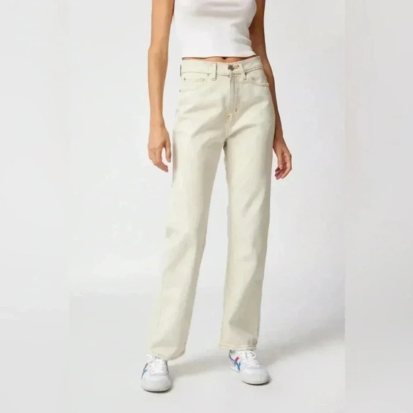 Urban Outfitters Cream BDG High-Waisted Cowboy Jean Size 26 EUC - Picture 1 of 10